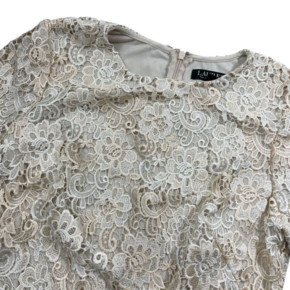 Lauren Ralph Lauren 8 The Bride Cocktail Dress Beige Ivory (see description) - Picture 2 of 6